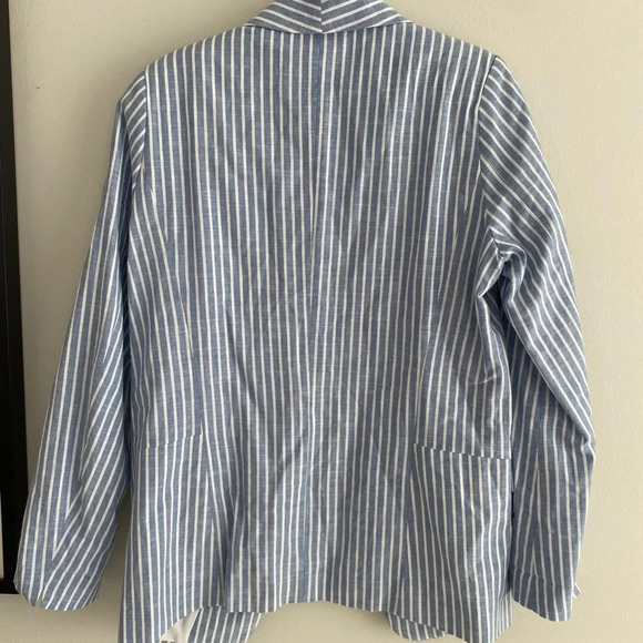 ESQUALO 100% Cotton Striped Nautical coastal Blazer Size M-L (See decription) - Picture 4 of 12